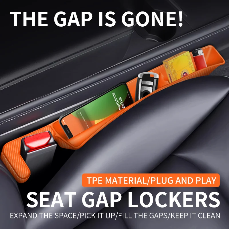 2pcs Car Universal Seat Crevice Gap Storage Box Seat Gap Slit Filler Wallet Phone Cigarette Organizer Interior Car Accessories