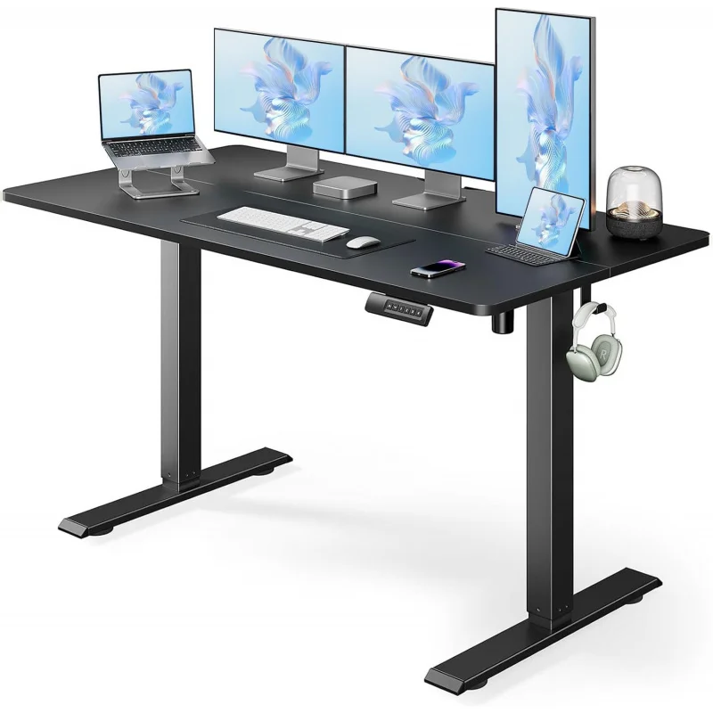 

Desk, Adjustable Height Stand up , 55 x 24 Inches Sit Stand Home Office , Computer , Black