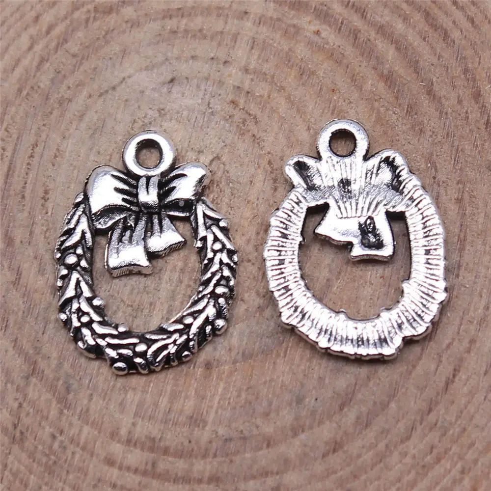 Women Accessories Bow Wreath Charms Jewelry Making 16x12mm 20pcs