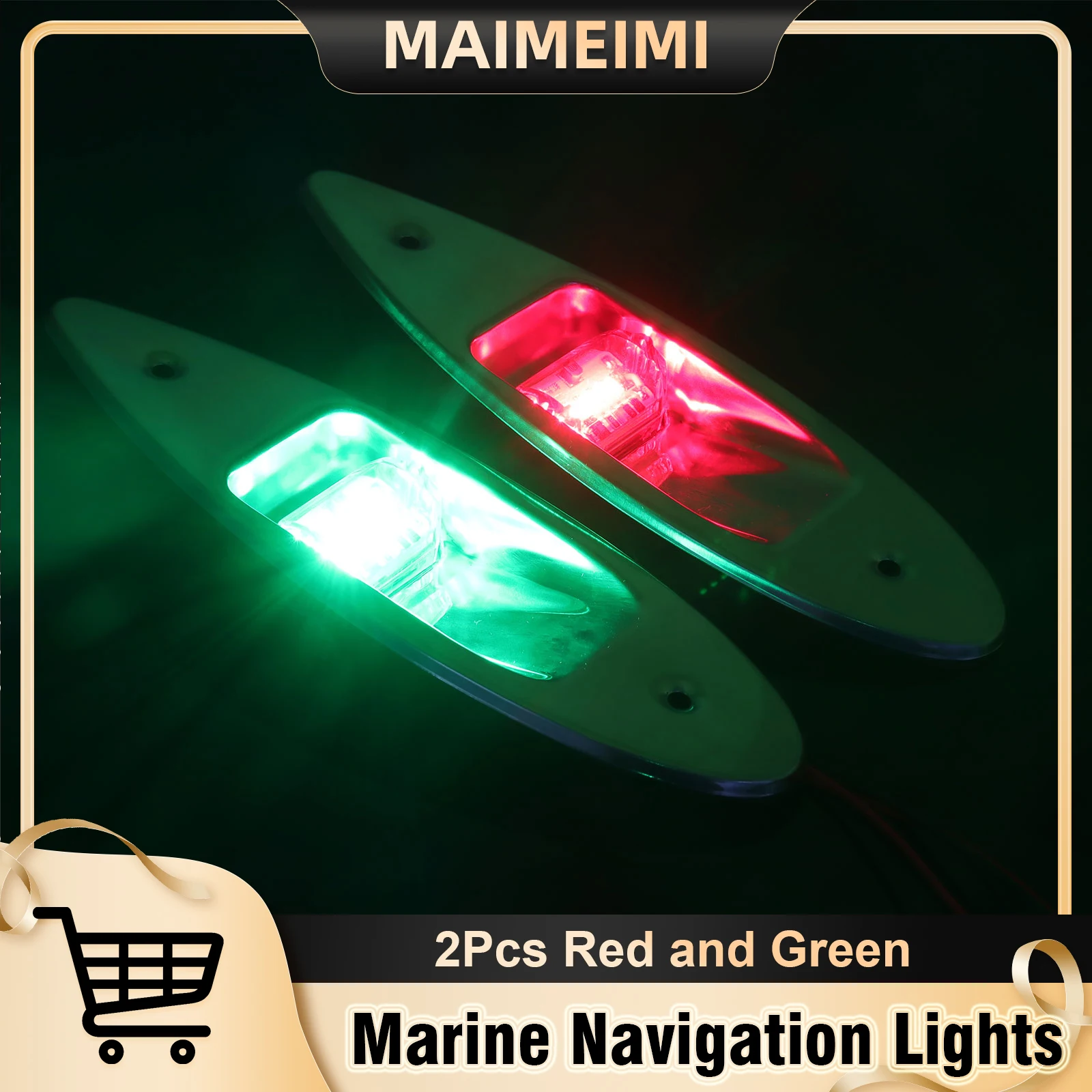 12V LED-navigatielicht Marine Boot Signaalwaarschuwing Waterdichte lamp Bootzijboeg Pontons Licht Corrosiebestendig Rood en groen - afbeelding 2