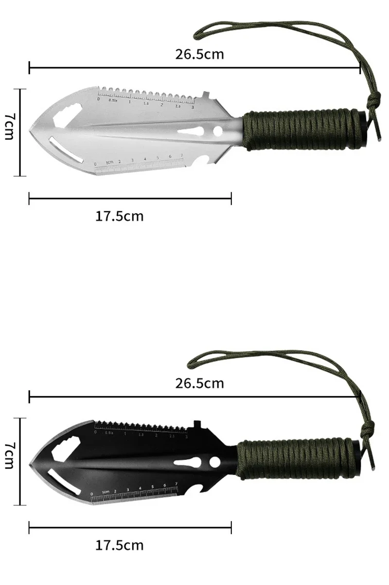 Survival Outdoor Equipment Garden Tool Shovel Portable Camping Hiking Traveling Pinic Shovel Multifunctional Ordnance Shovel