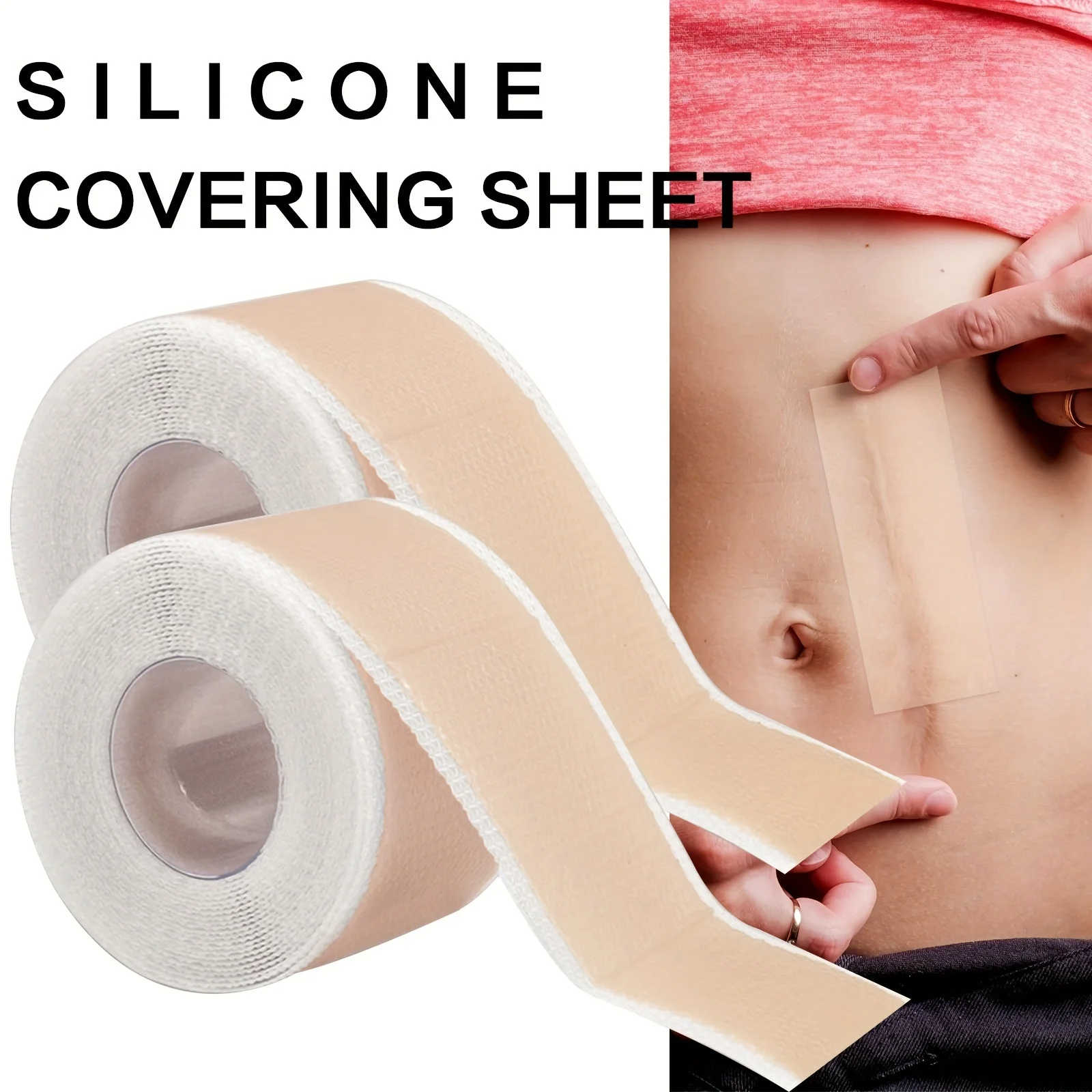 Narbenabdeckungspflaster, unsichtbares Silikonpflaster, Hautpflege-Abdeckpflaster 150 cm (59,1 Zoll)