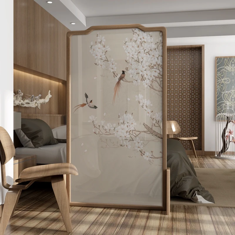 Nuovo schermo cinese divisorio soggiorno in legno massello camera da letto riparo casa mobile ufficio domestico