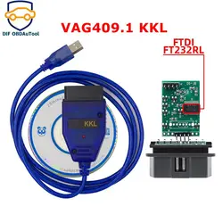 For VAG 409 KKL For Audi/Seat/Volkswagen/Skoda with FTDI FT232RL/CH340 Chip Switch OBD2 USB Diagnostic Scanner for vag 409.1