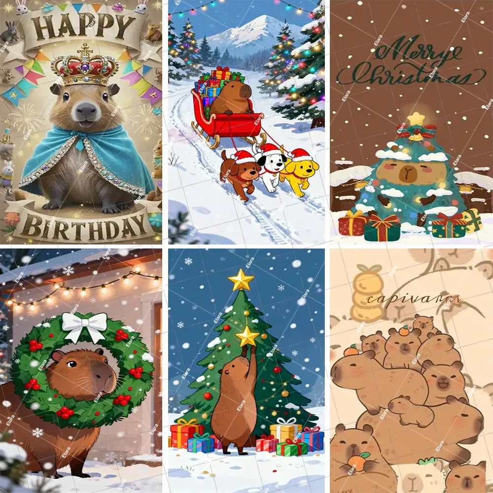 

1Pc Capybara King Birthday Celebration A Cute Capybara Door Cover Decor Backdrop Banner for Birthday Christmas Party Decoration