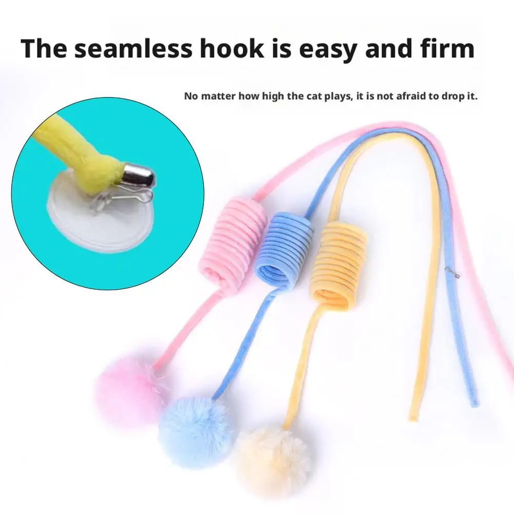 Interactive Cat Toy Funny Cat Stick Plush Spring Ball Self-Hey Hanging Door Kitten Toy Cats Kittens Play Training Toys Supplies