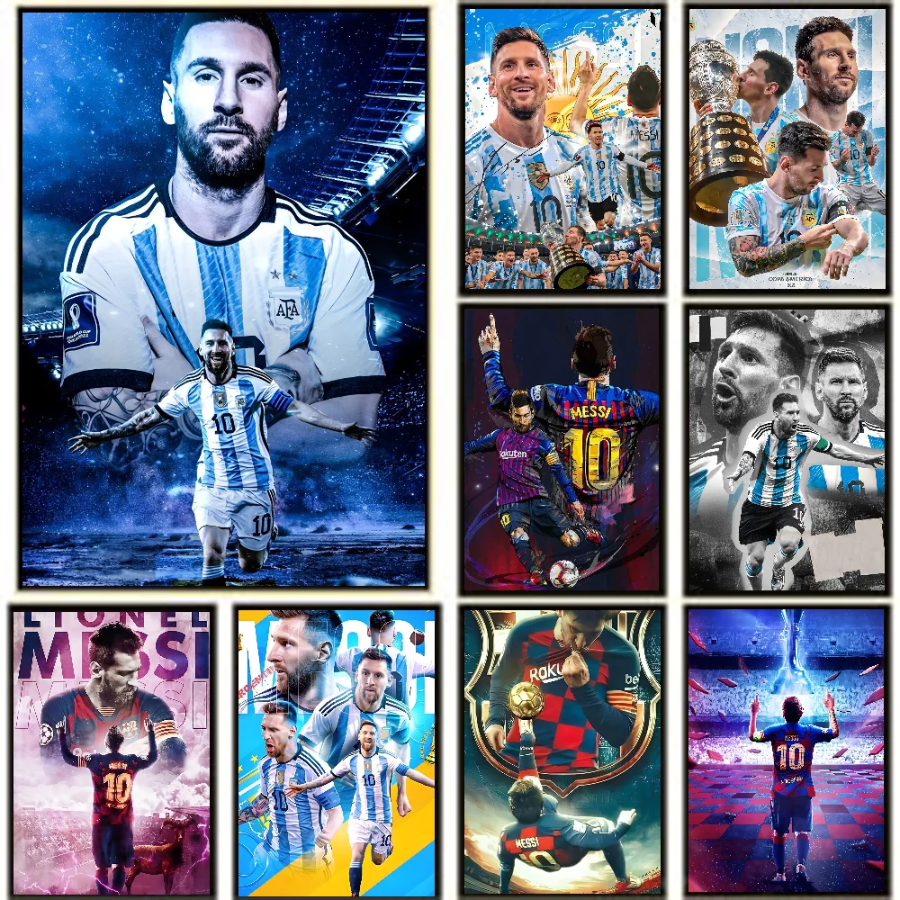 Affiche en papier imprimé étoile de Football Messi, 1 pièce, maison, salon, chambre à coucher, entrée, Bar, Restaurant, café, peinture artistique, décoration