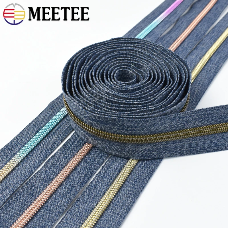 

2/5/10M 5# Nylon Zippers Closure Decorative Zipper Tape Per Meter for Sewing Jeans Jacket Bag Repair Kits Tailoring Accessories