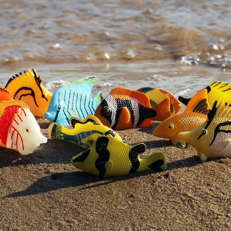 Oenux Solid Animals Action Figures Wild Ocean Insect Model Set Dinosaur Butterfly Fish Bird Turtle Frog Lizard Figurki Kid Toy