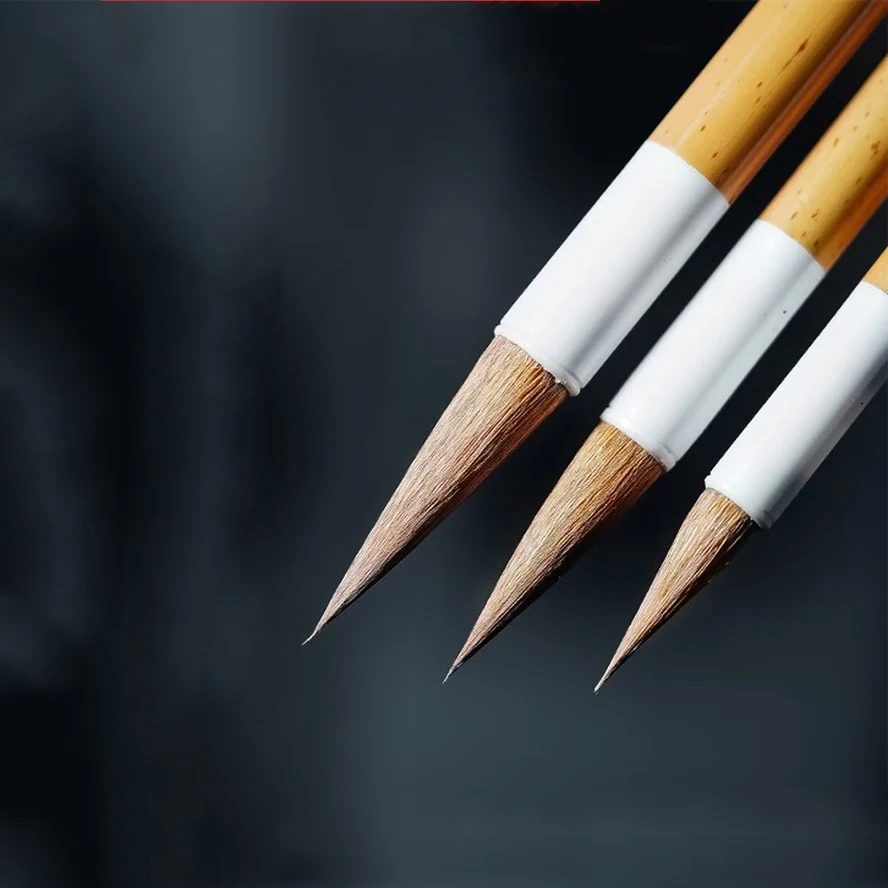 Master‘s Choice: Handmade Wolf Hair Calligraphy Set with Bamboo Handles For Expert Small Script, Sumi-e & Sutra Art Xuan Brush