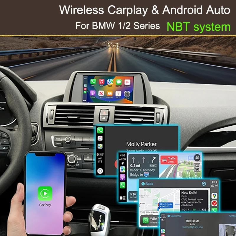 

Wireless Carplay Android Auto For BMW 1 2 Series F20 F21 F22 F23 F45 F46 NBT System Reversing Camera Car Multimedia