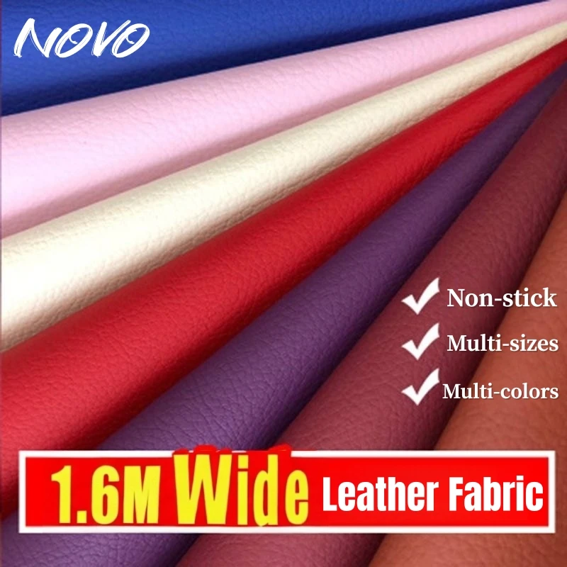 

1.6M Wide Non-stick Synthetic Leather Fabric Litchi Texture Faux Leather Wrap for Sofa Car Seat DIY Upholstery Leathercraft