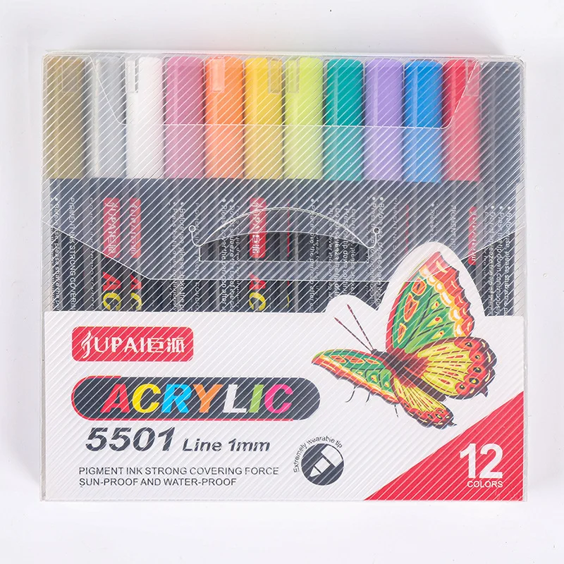 12 colors markers art valve watercolor oil pastel pens acrylic pens 0.7 line width ceramic pens