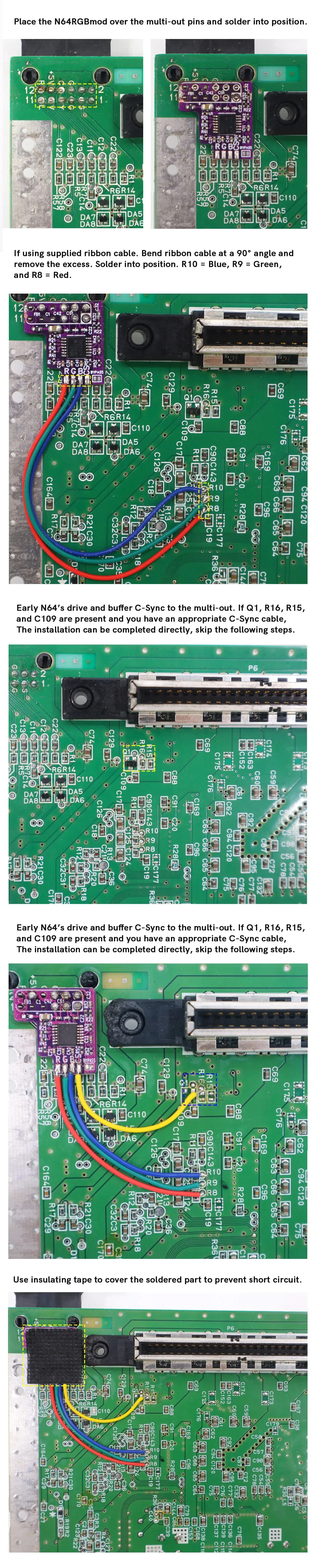 Kit mod HISPEEDIDO N64 RGB per console N64 NTSC