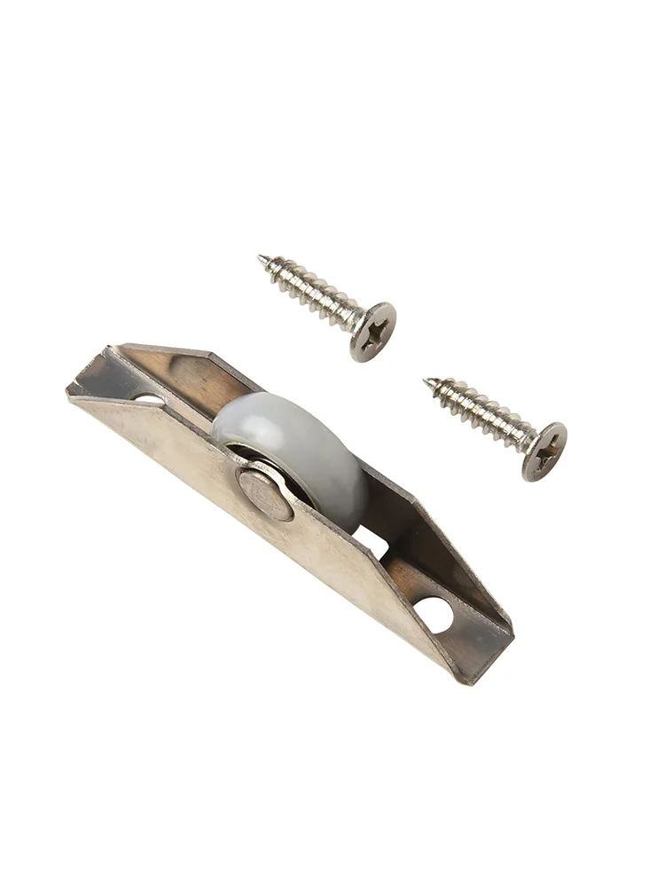 قطعتان من عجلات منزلقة للباب القوي مصممة لأبواب الخزانات الثقيلة مع غلاف من الفولاذ المقاوم للصدأ ومحامل كربون