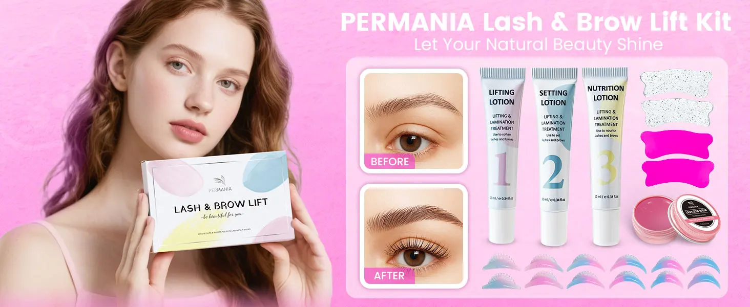 PERMANIA Neues Wimpernlift-Set, Augenbrauen-Laminierungsset, Wimpernzange, Wimperndauerwelle, Kit, weichmachendes buntes Wimpernlift-Band, Make-up-Werkzeug – Detail 4