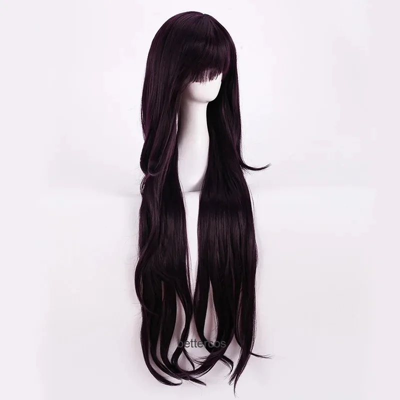 Dangan Ronpa 2 Danganronpa Mikan Tsumiki Cosplay Wigs Long Purple Wavy Heat Resistant Synthetic Hair Wig + Wig Cap
