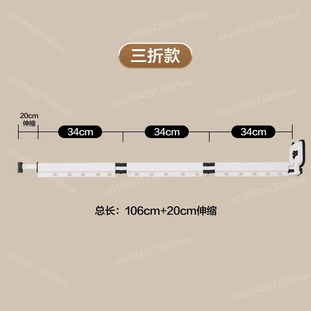 Suction Cup Shower Curtain Rod Foldable Invisible Adhesive Free Drilling Poles Waterproof Partition for Bathroom Dry and Wet