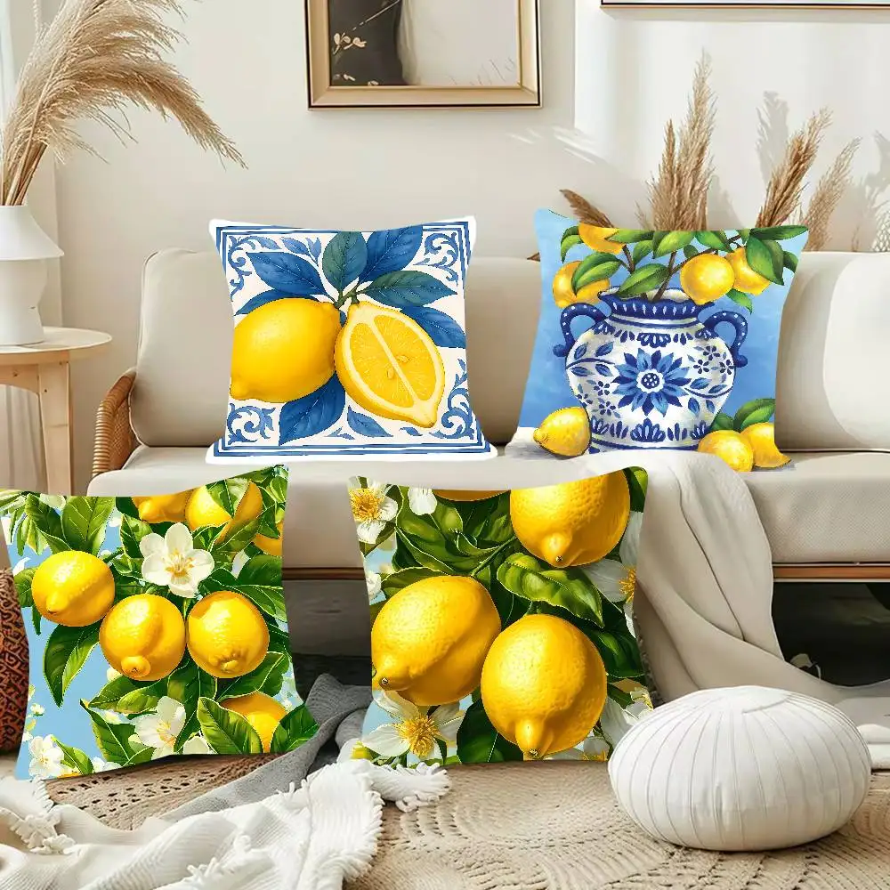 

Lemon Pillow Case Sofa Decorative Home Frugal Decoration Print Square Throw Pillow Covers Cushion Decor Cover