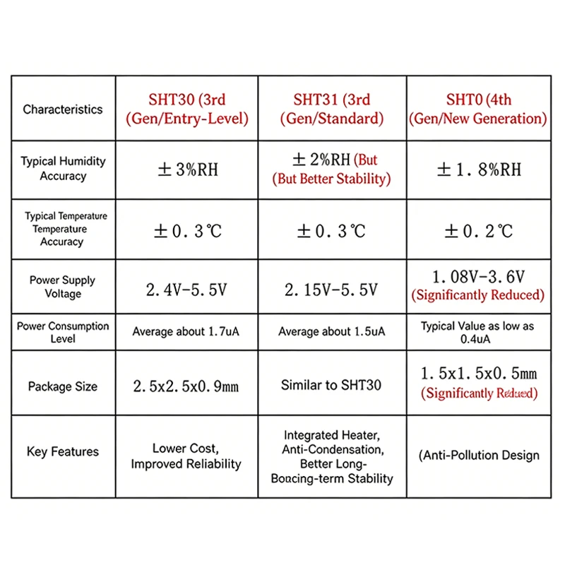 Serial SHT30/SHT31/SHT40 Temperature Humidity Sensor Module Industrial Grade High Precision UART Serial Output