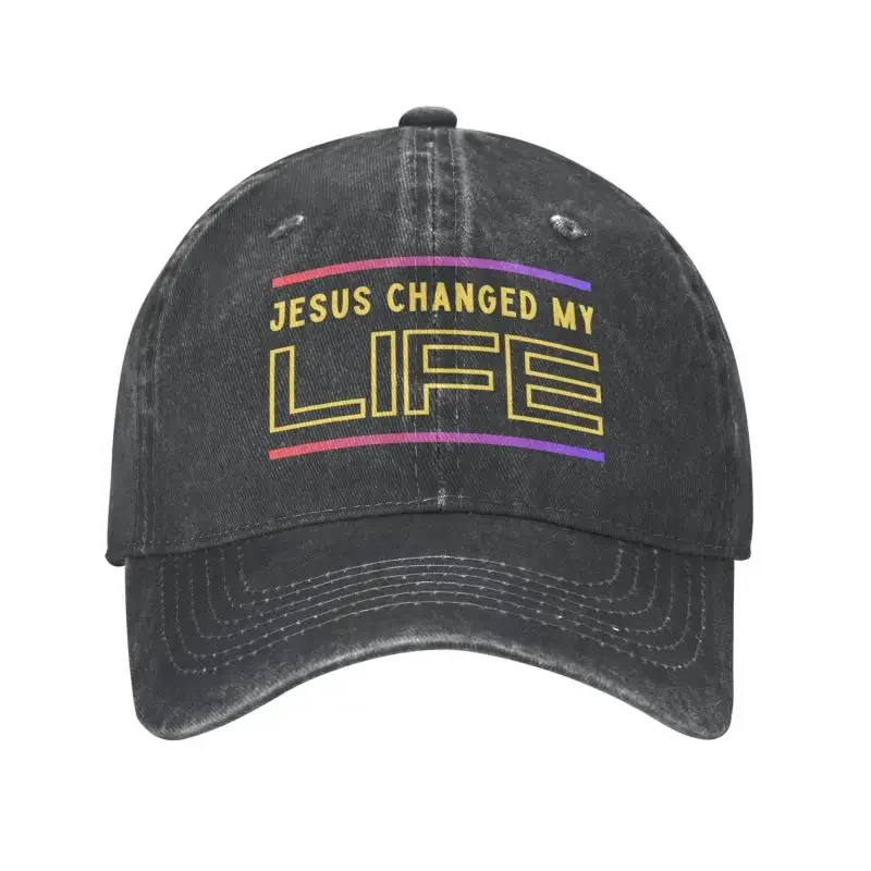 

Cool Cotton Jesus Changed My Life Baseball Cap Men Women Custom Adjustable Adult Christian Dad Hat Spring