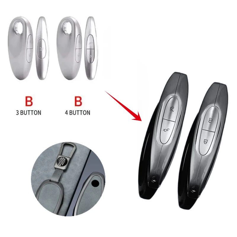 

For VOYAH FREE 2023 2024 3/4 Buttons Car Remote Smart Key Case Cover Interior Styling Accessories