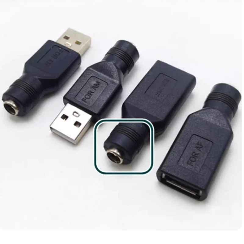 Brand New USB2.0 Male Female to 5.5mm x 2.1mm Female DC Power Converter, Computer Mobile Phone Charger Adapter Connector