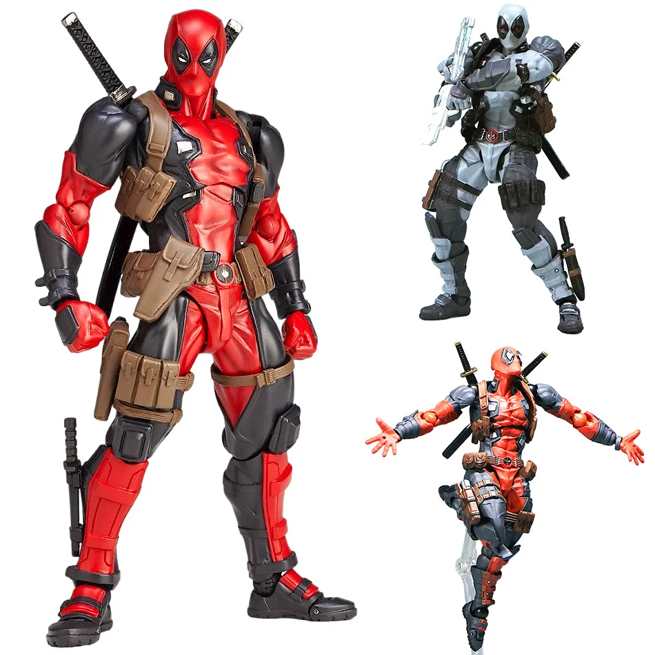 Revoltech Yamaguchi Deadpool 3 Marvel Action Figure Marvel legends Joint Movable KAIYODO Movie Model Toys for Kids Gift