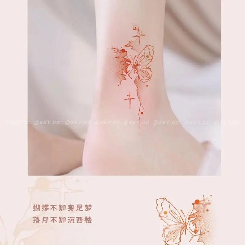 Waterproof Durable Art ButterflyTemporary Tattoo Fake Tattoos Sweet Cool Babes 2023 New Wholesale Cute Sexy Tatoo Hotwife Women