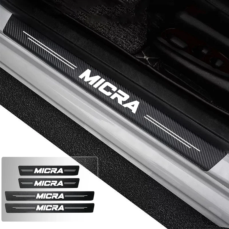 

Car Door Sill Carbon Fiber Sticker Threshold Side Anti Scratch Waterproof For Nissan Micra Trunk Bumper Scratch Guards Decals