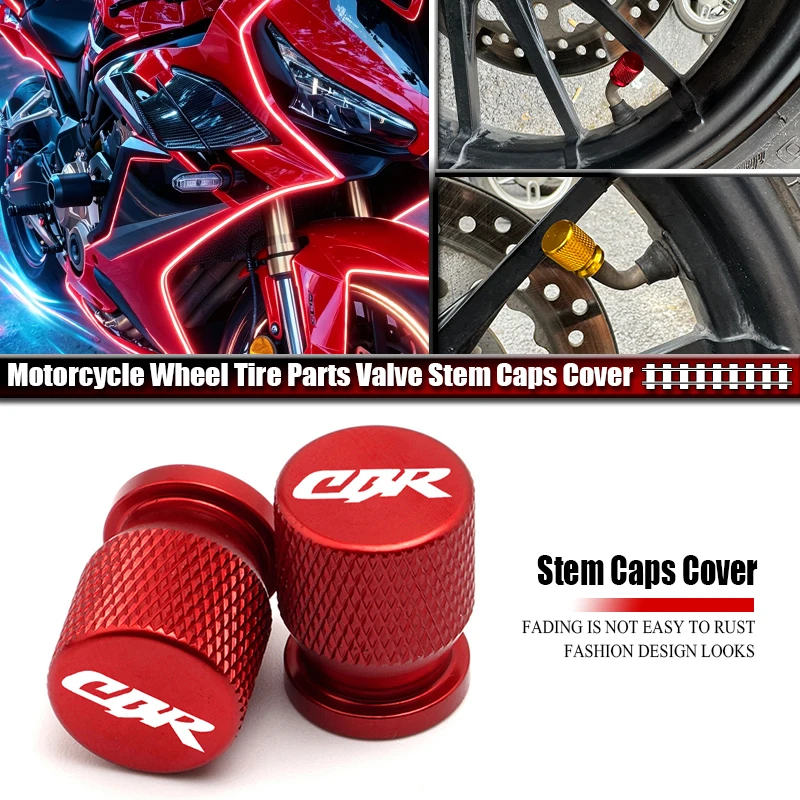 2PCS Motorcycle Wheel Tire Valve Caps Fit For CBR650F CBR600 CBR600RR CBR650R CBR900RR CBR929RR CBR954RR CBR1000RR CBR cbr