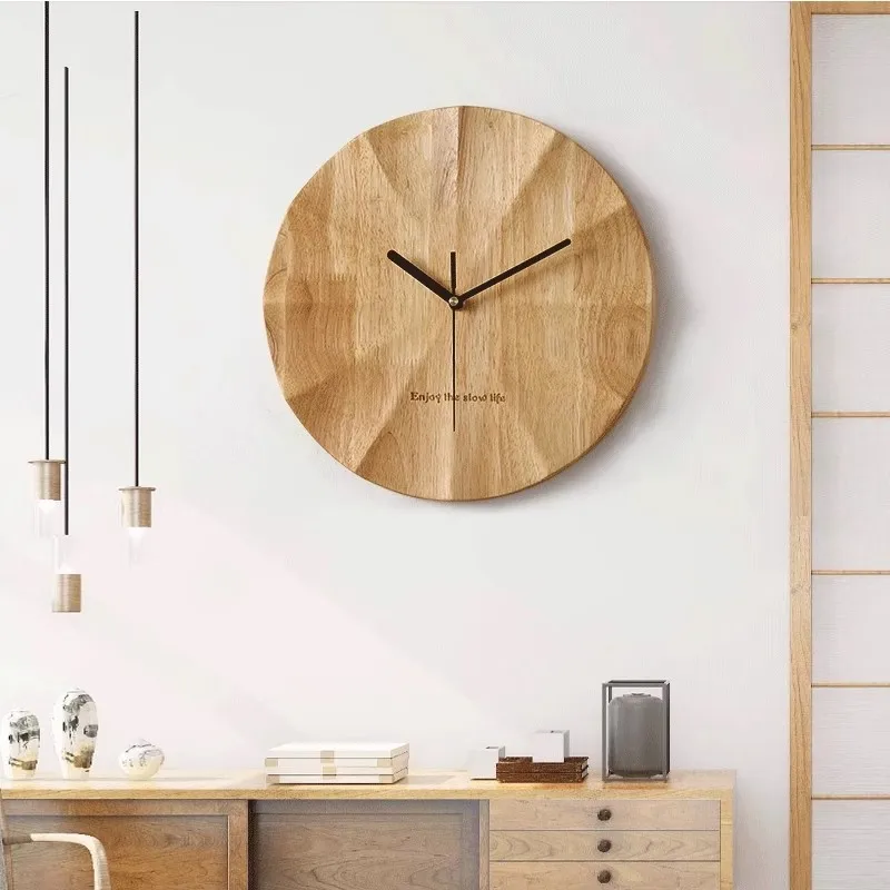 Nordic Wall Clocks Silent Wooden Wall Clock Modern Classic Clock Decoration for Living Room Watches Interior Ornaments Objects