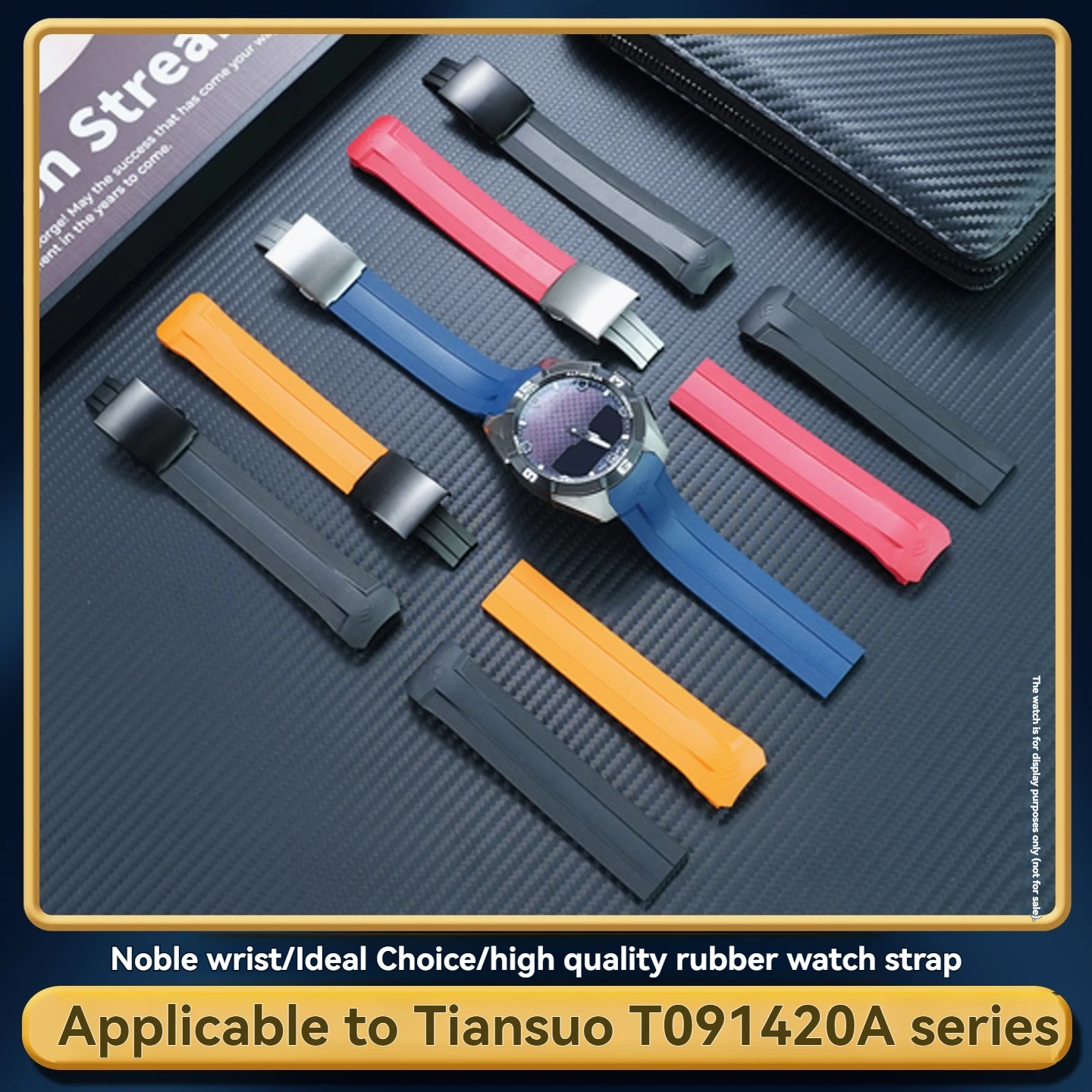 T091.420A Tengzhi Touchscreen Series Wrist Strap for Tissot 1853 Outdoor Waterproof Rubber Replacement Strap, 22mm, Accessory