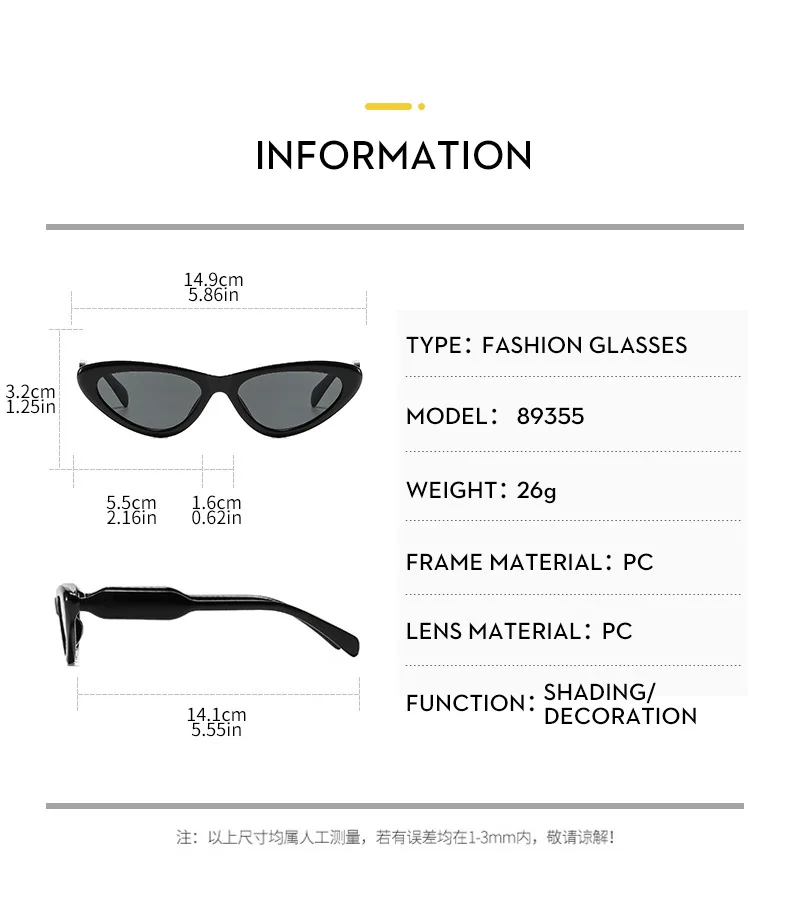 JNPCXI Neue Retro Cat-Eye Sonnenbrille für Damen UV400 Modische Rot-Blaue Trendige Sonnenbrille für Herren – Detail 6