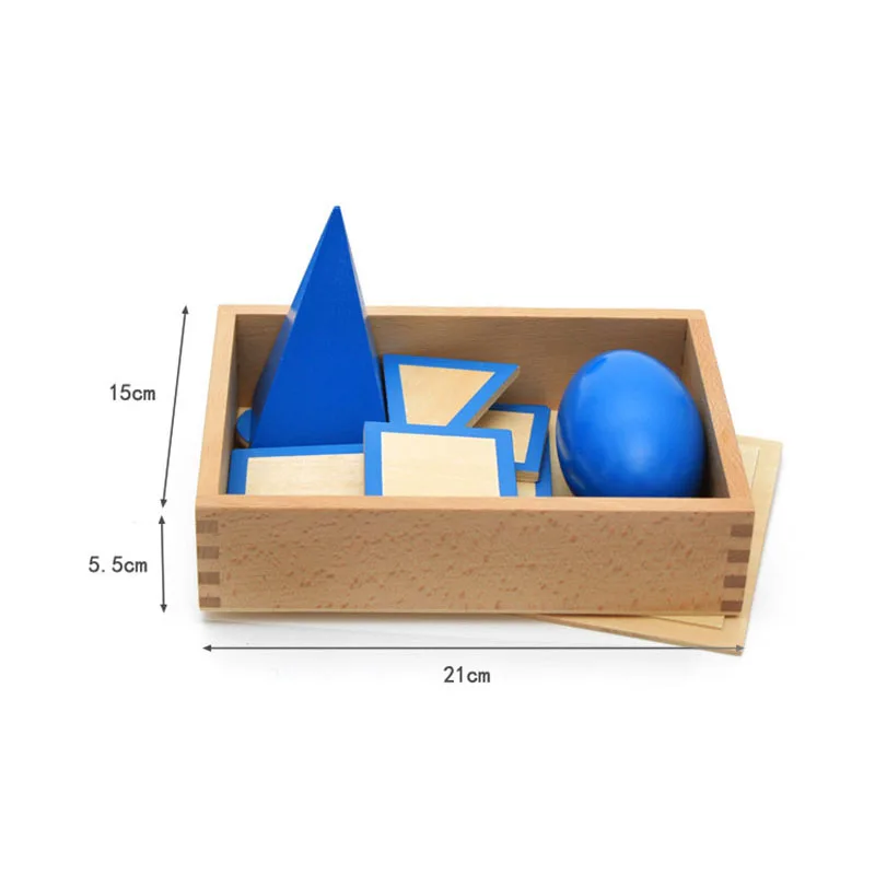 ขนาดใหญ่3D รูปร่าง Geometric Solids เด็กก่อนวัยเรียนการเรียนรู้ของขวัญของเล่นไม้ Montessori เรขาคณิตชุดของเล่นเกมคณิตศาสตร์ของเล่น