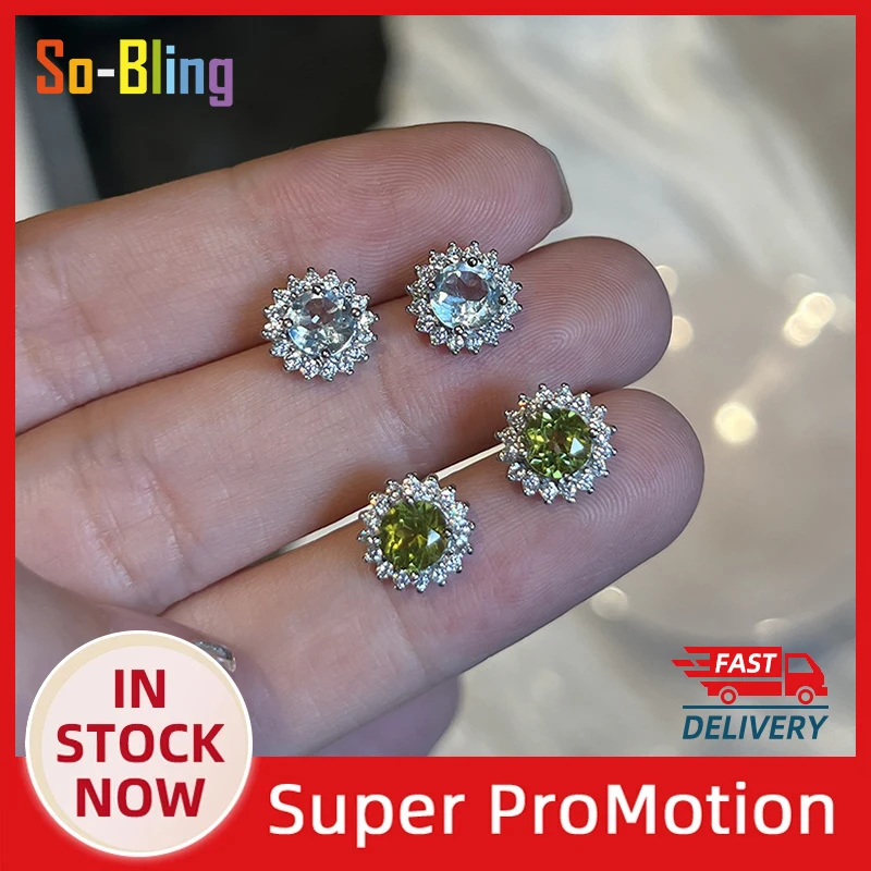 

Fashionable Sun Flower Earring 925 Sterling Silver Earrings For Women's Elegant Fine Zirconia Earring Party Gift Jewelry