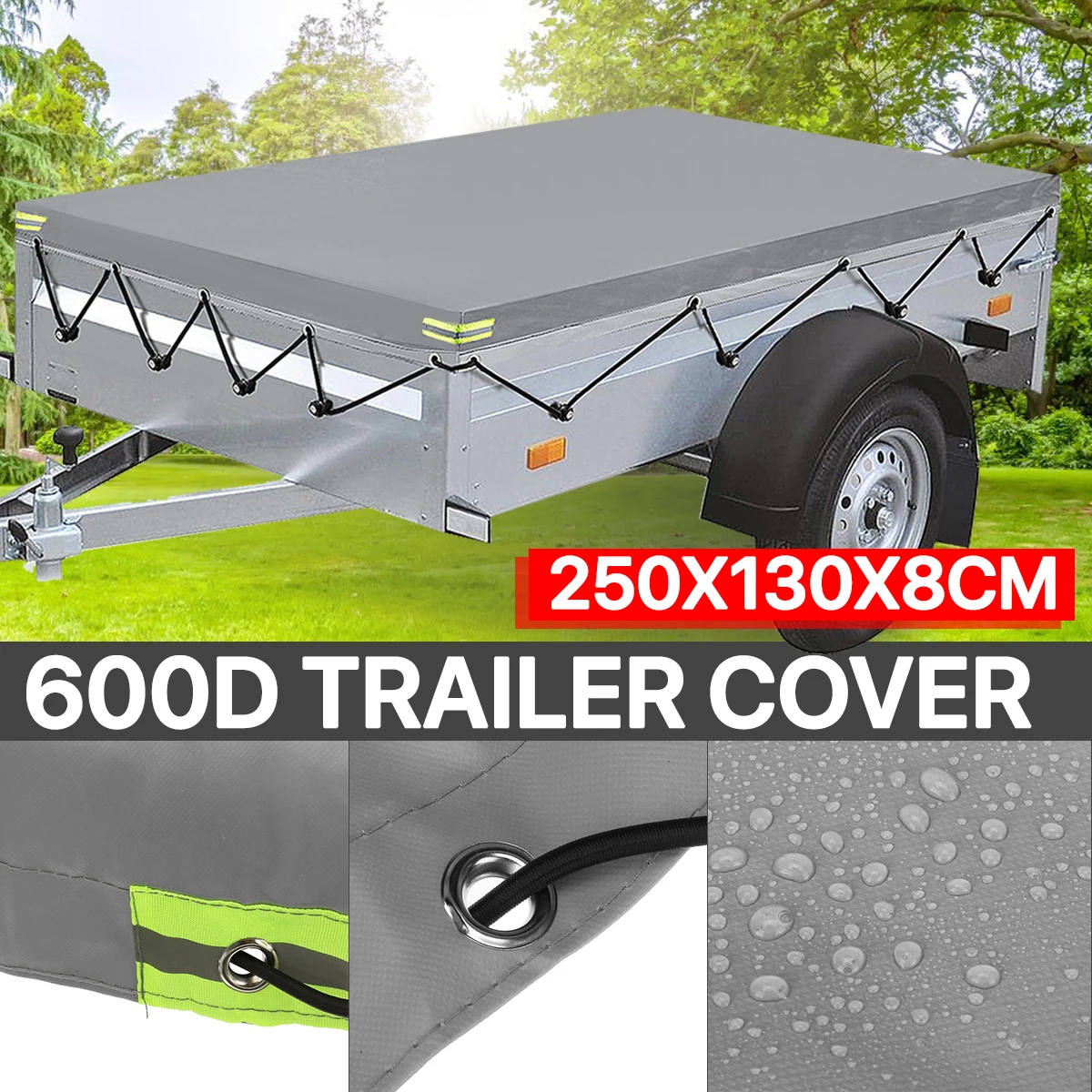 

600D Camper Van Trailer Cover Canopy Roof Tent Dust-proof Waterproof Protection Travel Camping Canopy 250x130x8cm
