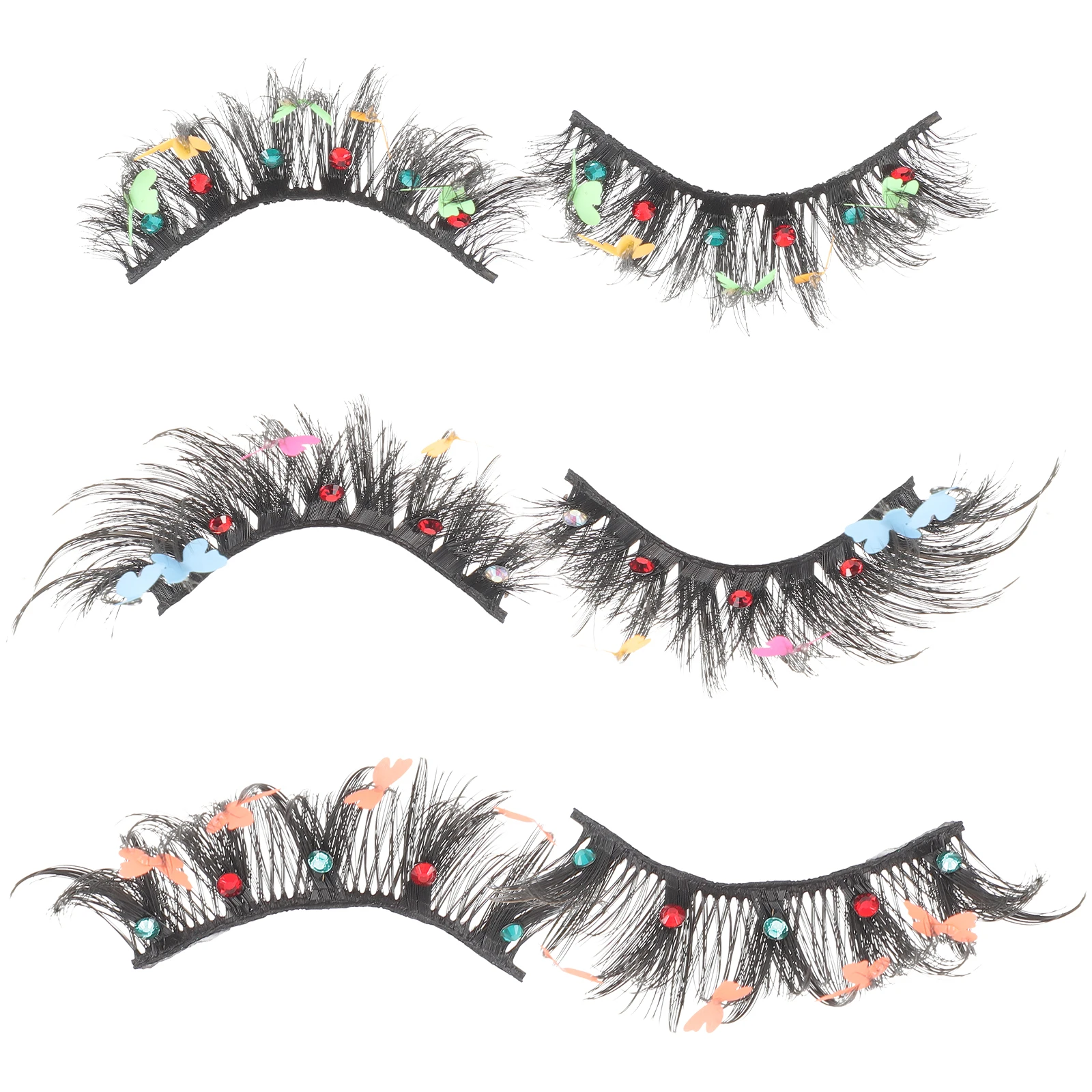 

Fake Eyelashes False Colorful Colored Pre Glued Party Women Extensions Fancy Dress