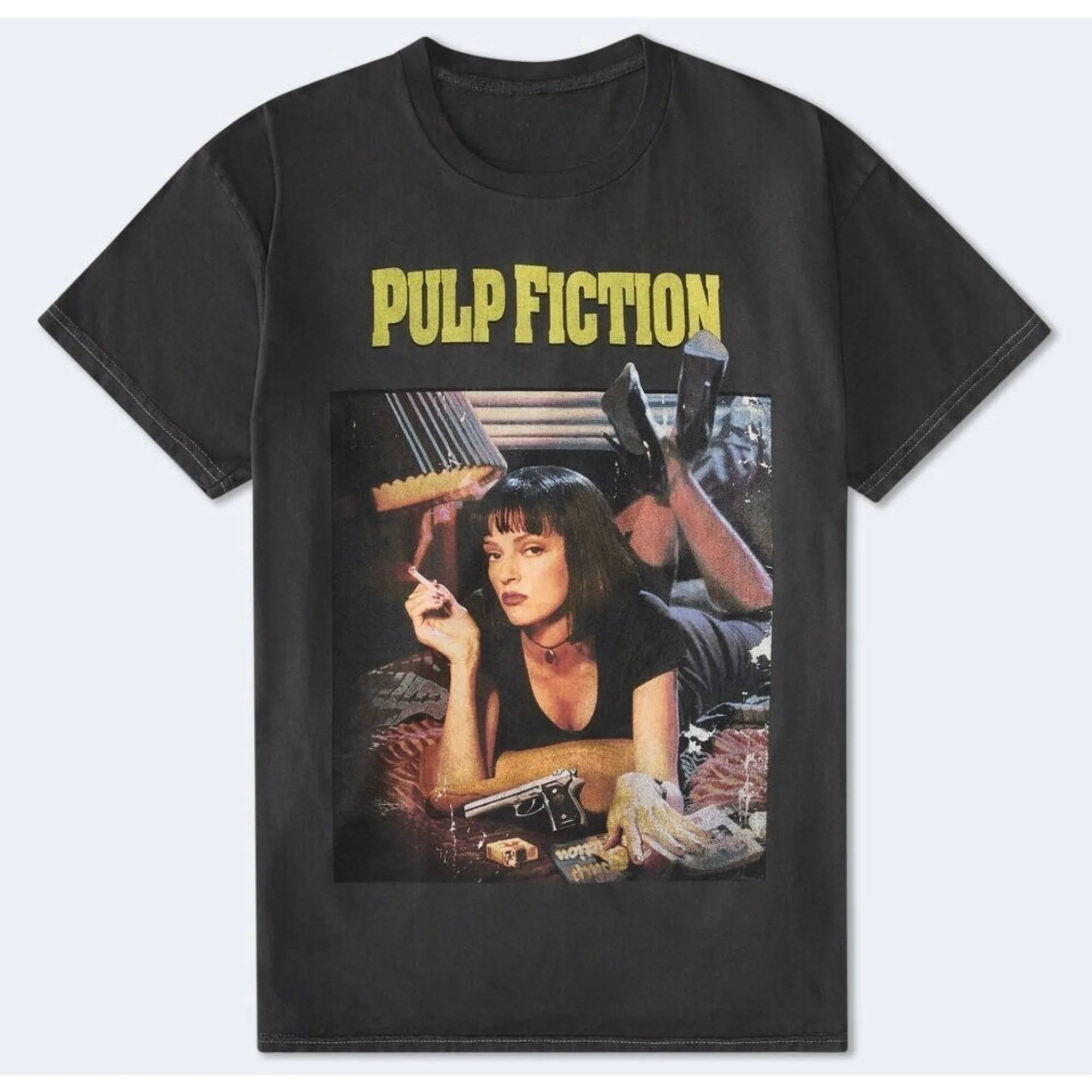 2026 Vintage Pulp Fiction Retro Classic Parody Movie T Shirt Black Tee Men's Oversize Big Size Graphic Y2k Unseix Top Clothing