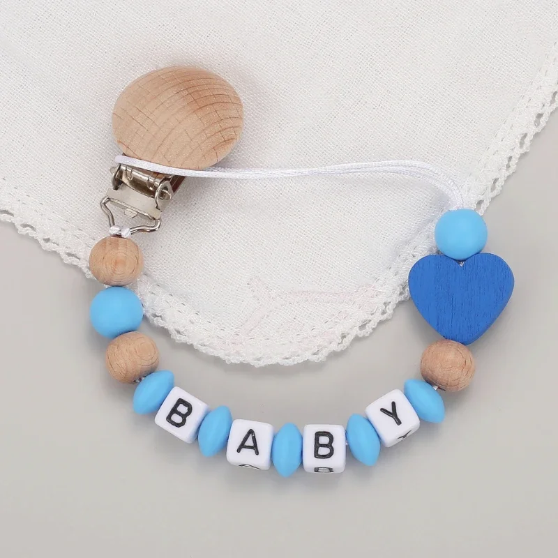 New Baby Custom Name Pacifier Clip Nipple Holder Teething Toy Food Grade Infant Teether Dummy Chain Chew Newborn Gift BPA Free