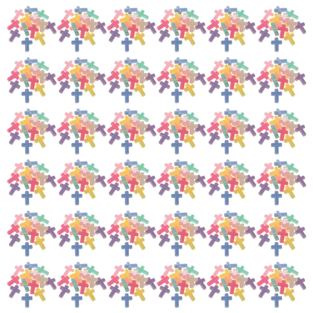 

500 Pcs Acrylic Cross Multi-use Beads Jewellery Making Accessories Mini Strong Colored Plastic Glossy