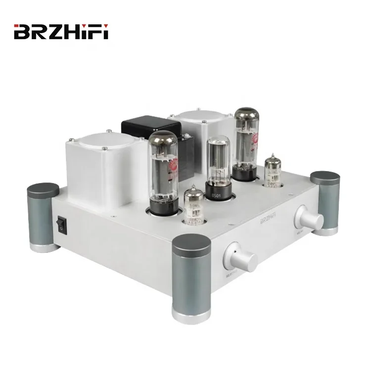 BRZHIFI A20 todo de aluminio EL34 amplificador HiFi 10W * 2 300B amplificador de Audio estéreo Z11 transformador amplificador de tubo Clase a de un solo extremo
