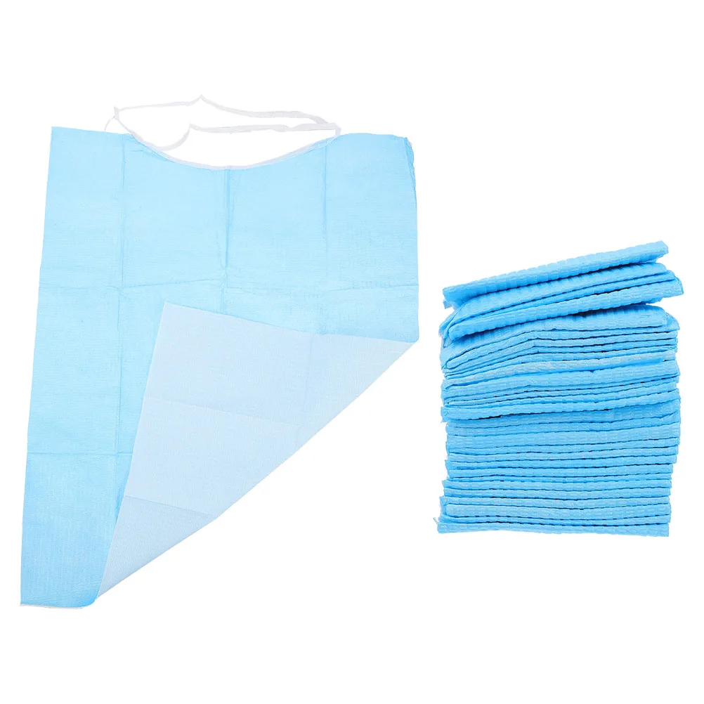 

60 Pcs Waterproof Eating Bibs Disposable PVC Drool Bib for Elderly Baby Oil Proof Food Catcher Home Care Accessories
