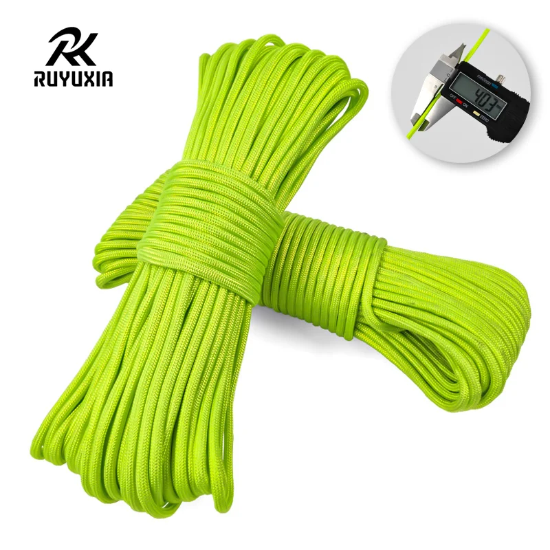 23m 550 Paracord 7 Strands 4mm Outdoor Sports Parachute Rope Camping Accessories Outdoor Survival Diy Bracelet Rope ruyuxia