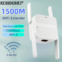 1500Mbps WiFi6 Wireless Repeater Dual Band 2.4G/5GHz 802.11AX Gigabit Wi-Fi 6 Extender Long Range Signal Expansion Booster