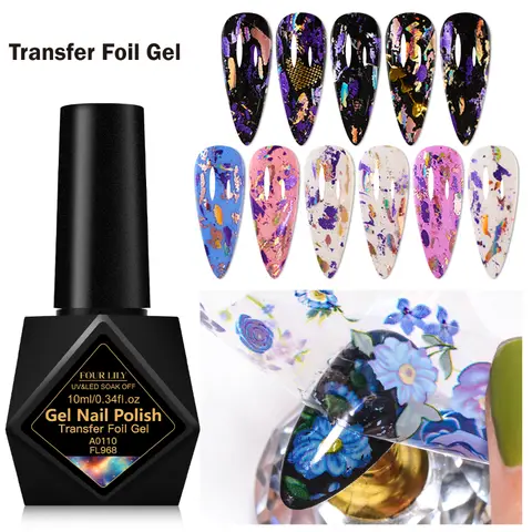 10ml Transfer Foil Gel Nail Polish Semi-Permanant Varnish For Adhesive Sticker Nail Glue Soak Off UV LED Gel Nail Supplies