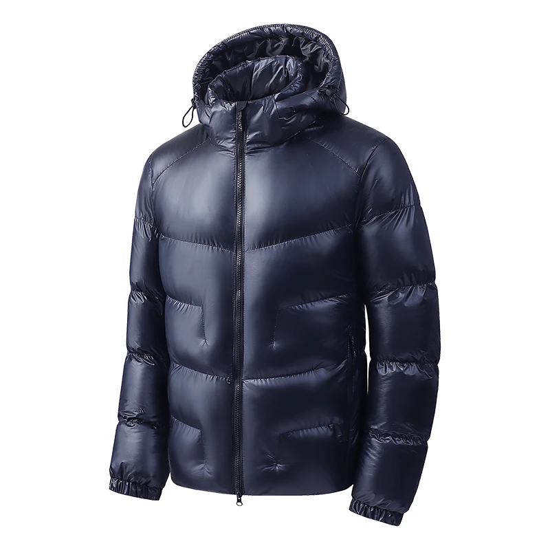 Outdoor Windproof Warm Men Parkas Solid Color Hooded Thicken Cotton Coats Casual Comfortable All-match Outerwear Winter Fashion
