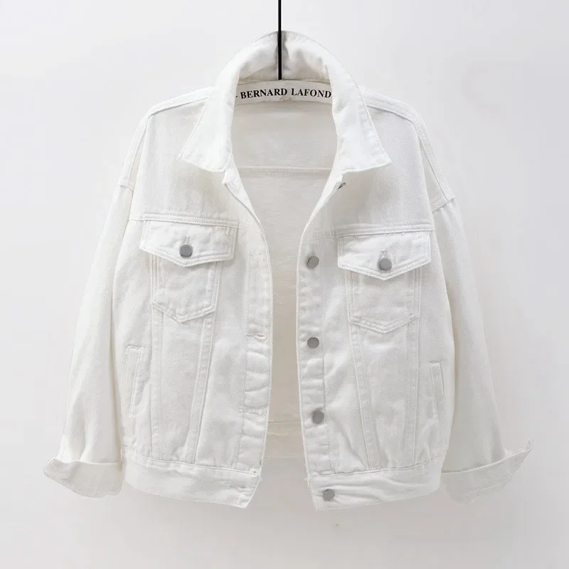 Women's Denim Jacket Spring Autumn Short Coat Pink Jean Jackets Casual Tops Purple Yellow White Loose Tops Lady Outerwear KW02