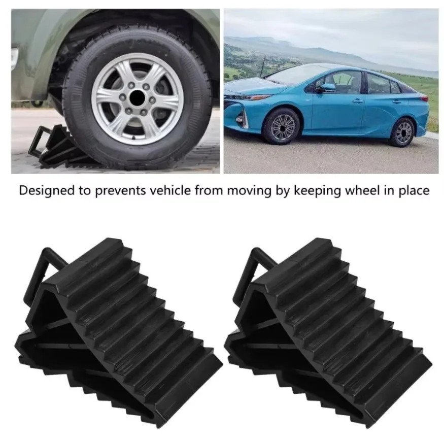 Stopper Wheel Alignment Block Support Pad Tire Hot Car Tools Chocks Handles Fit for Car Trailer Truck RV Rubber Wheel 1SET