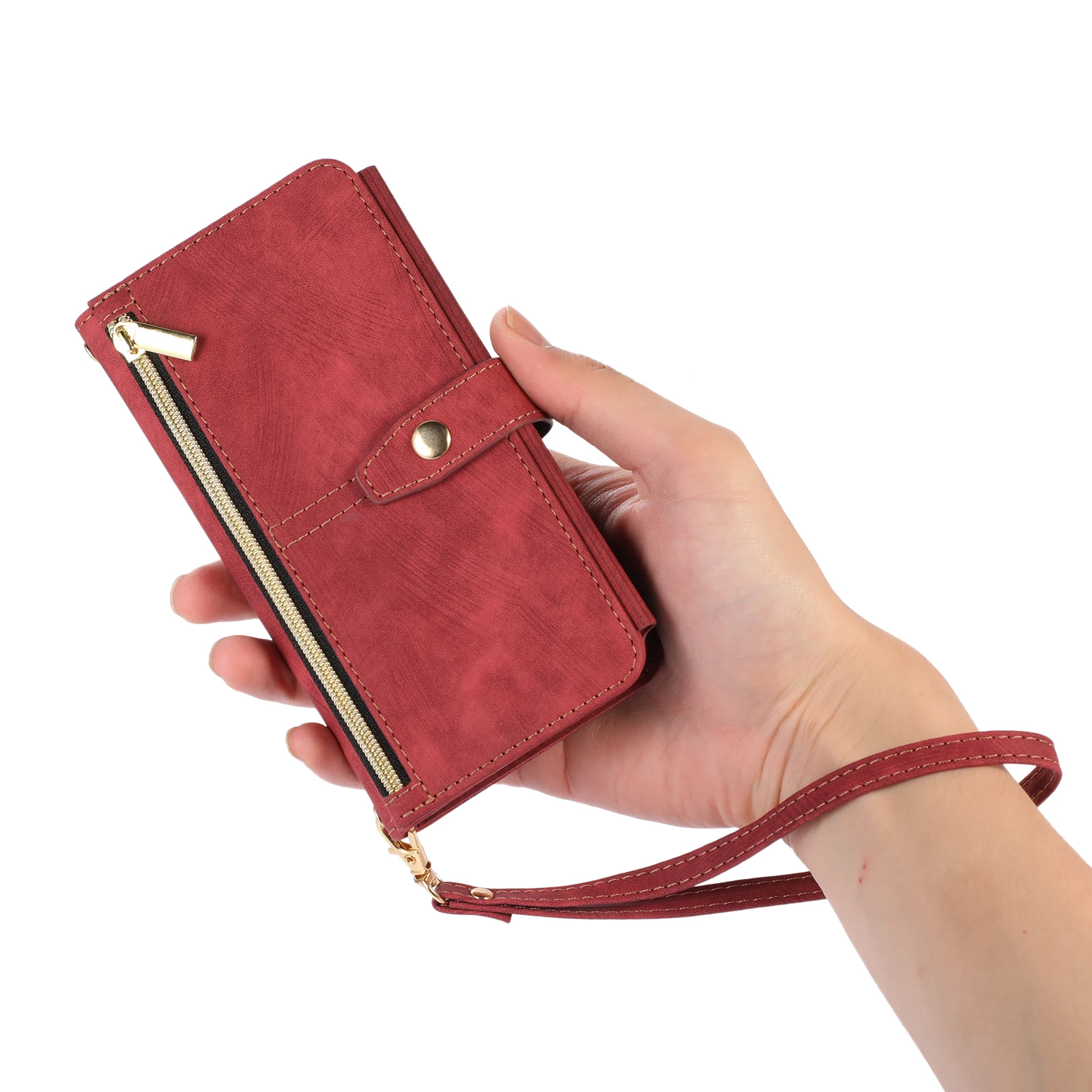 Lanyard Zipper Wallet Leather Case For Xiaomi Redmi Note 11 11s10s Pro 9 9C 12T 11T 10T Pro  POCO X3 NFC Cover 9 Cards Holder image 4